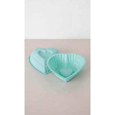 Imagem de Forma Silicone Coração Duplo 25x23,3x7cm 1375ml Verde - Congratulation