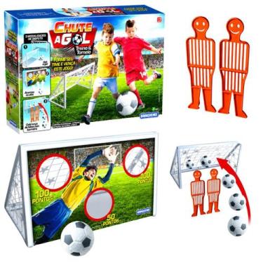 Imagem de Kit Com 2 Gols De Futebol Bola E Bonecos Barreira Infantil ENVIO IMEDI