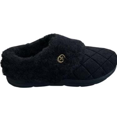 Imagem de Pantufa Feminina Pegada 266017-01 Atoalhado Blush, Preto, 35