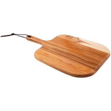 Imagem de Tábua para Queijos Provence em Madeira Teca com Cabo 40x27cm - Tramont