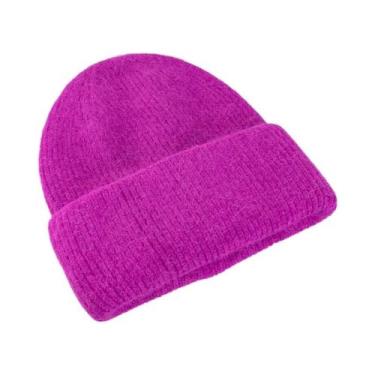 Imagem de Gorro Feminino De Inverno Em Tricô Com Pelo De Coelho, Grosso, Quente 