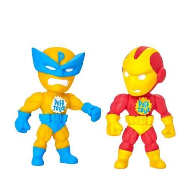 Imagem de Kit 2 Bonecos Super Heróis Articulados 17cm Vinil Macio Atóxico Vingad