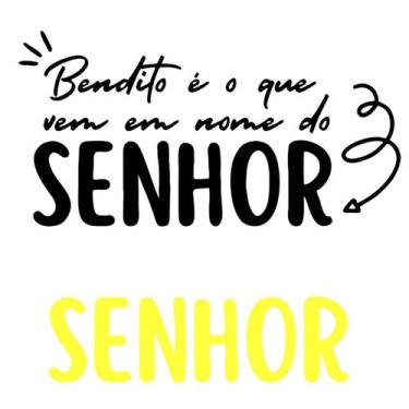 Imagem de Bendito É O Que Vem Em Nome Do Senhor 47Cm X 24Cm - Preto - Jhow Adesi