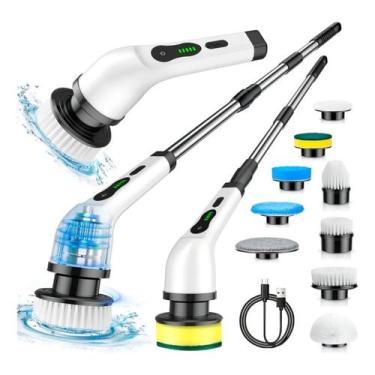 Imagem de Esfregão Elétrico Mop Giratório Sem Fio Escova de Limpeza - EN2025