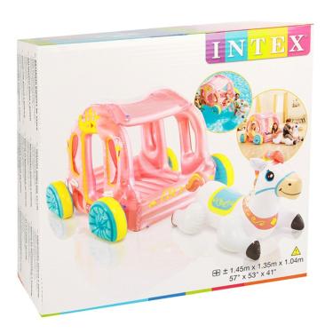 Imagem de Boia Inflável Carruagem da Princesa 56514 com 2 Peças Separadas Rosa e Branca Intex Bivolt