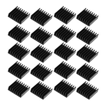 Imagem de Dissipador de calor, dissipador de calor de alumínio resistente resistente mini preto para equipamentos elétricos para chips de PC para fontes de alimentação IC(Sem adesivo)