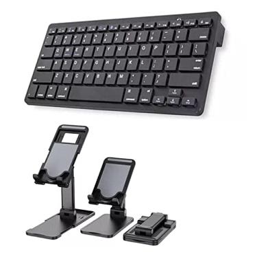 Imagem de Teclado Bluetooth Para iPad 8 10.2" +Suporte De Apoio Preto