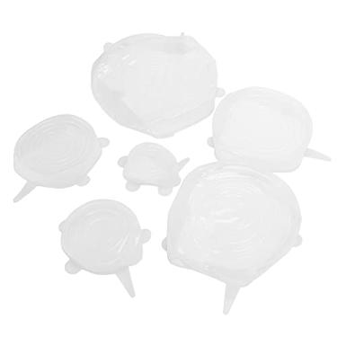 Imagem de Tampa de armazenamento de alimentos, tampa de vedação de frutas vegetais Tampa de vedação de alimentos tampa expansível para geladeira para uso na cozinha(Branco)