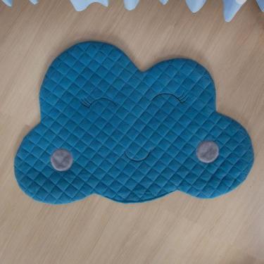 Imagem de Tapete Para Quarto Bebê Formato Nuvem Azul Claro - Enxovais Seu Lar