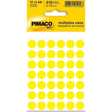 Imagem de Etiqueta Multiuso Ø 12 Mm 5 Folhas Tp12 Amarelo Pimaco