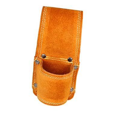 Imagem de Homyl Alça de cinto de couro PU, suporte de ferramentas organizador de bainha de bolso feito à mão, coldre de martelo para eletricistas carpinteiros de chave artesanal, um furo