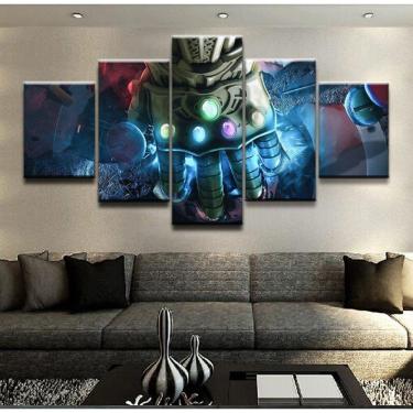 Imagem de Quadro Decorativo Manopla Thanos 5 peças 130x65 cm em tecido