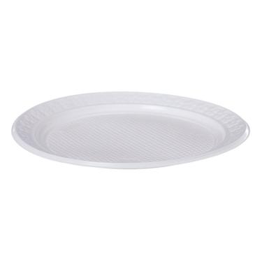 Imagem de Prato de Plástico Descartável Branco Ø 21cm Raso com 10 Unidades Kerocopo