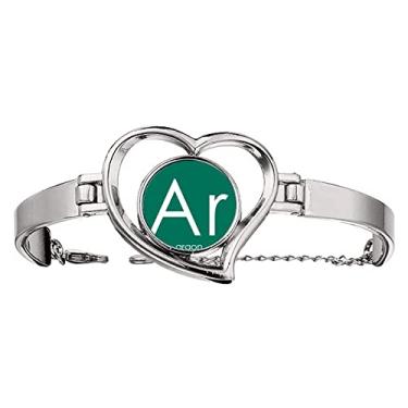 Imagem de N/A N/A Pulseira Chestry Elements Tabela Período Gás Raro Argônio Ar Pulseira Coração Joia Fio Bangle, medium, metal