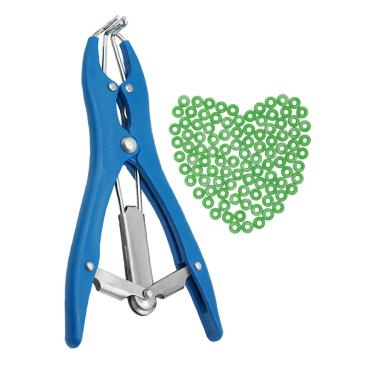Imagem de Ferramenta de Castração MACGOAL e 100 Peças de Pulseiras de Borracha Bandeja de Castração de Bander Kit de Acoplamento de Cauda de Cabra para Filhotes de Ovelha