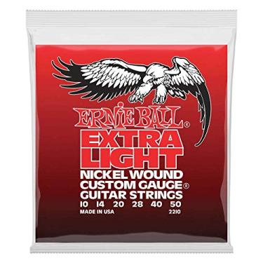 Imagem de Ernie Ball Cordas de guitarra elétrica feridas de níquel extra leve, calibre 10-50 (P02210)