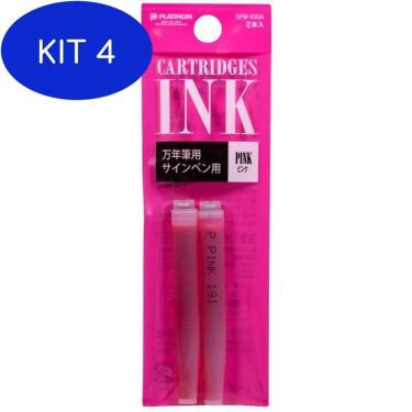 Imagem de Kit 4 Cartucho De Tinta Platinum Pink Com 2