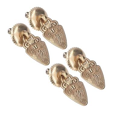 Imagem de Puxadores de armário lindos antigos e práticos puxadores de suspensão com padrão requintado para caixa de vinho 4 conjuntos