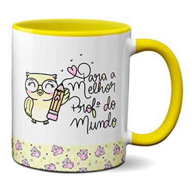 Imagem de Caneca Feliz Dia Professores Para A Melhor Prof Do Mundo (Amarela)