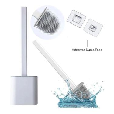 Imagem de Escova Sanitária Silicone De Limpar Vaso Sanitário Suporte