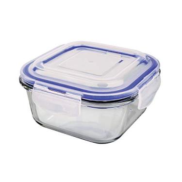 Imagem de Pote de Vidro Hermético Quadrado AZUL, 520ml, VDR8852-AZ, Euro Home