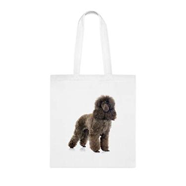 Imagem de Sacola de cachorro poodle, presente de cachorro poodle, presente para poodle, aniversário de cachorro poodle bolsa de ombro poodle, Branco