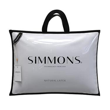Imagem de Travesseiro Simmons Natural Látex Alto 16 cm, para fronha 50 x 70 cm, Branco
