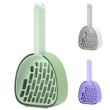 Imagem de Myweyde 9.8in Scoop Scooper para gato com saco anexo, Scooper para gato multifuncional para caixa de ninhada com suporte, Scooper Kitty Caddy para ninhada de gato e cachorro (Green)
