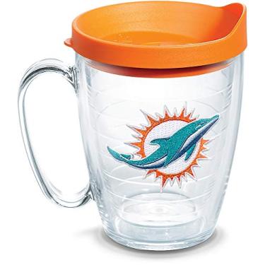 Imagem de Tervis Copo com isolamento térmico NFL Miami Dolphins Made in USA mantém as bebidas frias e quentes, caneca de 473 ml, logotipo principal