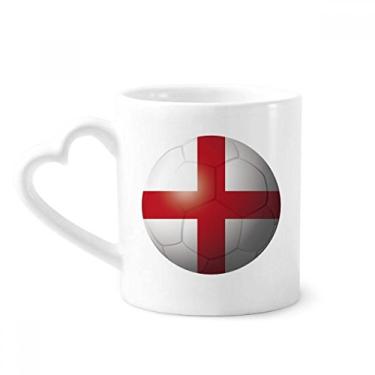 Imagem de Caneca de futebol da bandeira nacional da Inglaterra caneca de café cerâmica copo de coração de vidro