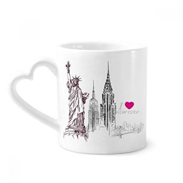 Imagem de I Love New York America Country City Caneca de café cerâmica copo de coração de vidro