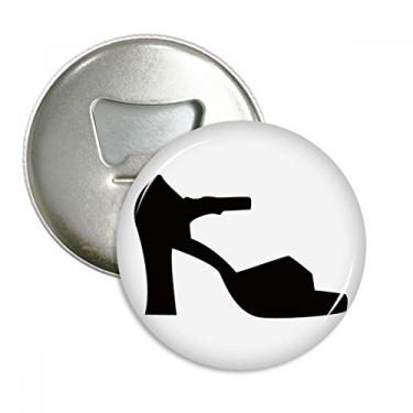 Imagem de Abridor de garrafas feminino com salto alto padrão preto e ímã de geladeira emblema multifuncional