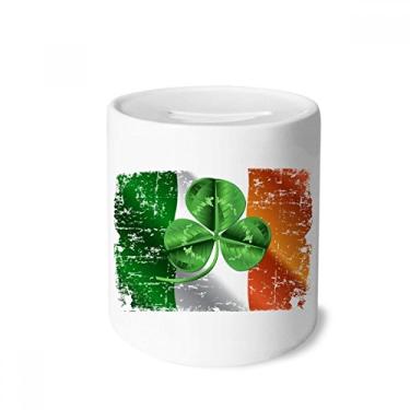 Imagem de DIYthinker Ireland Clover National Flag Green Money Box Saving Banks Ceramic Coin Case Kids Adults