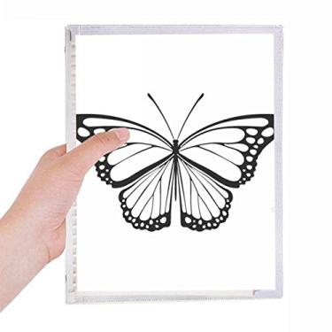 Imagem de Caderno de amostra de borboleta preta simples diário de folhas soltas recarregáveis