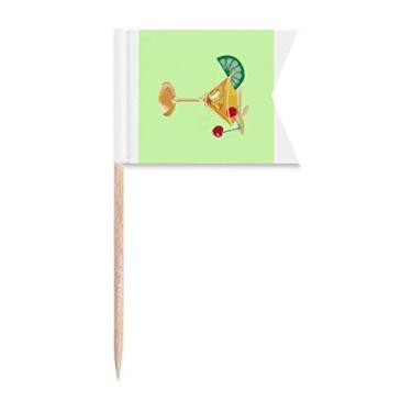 Imagem de Lindas bandeiras de palito de dente Cucoloris para marcação de rotulagem para bolo de festa, comida e queijos