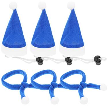 Imagem de 6 Unidades Chapéu De Papai Noel De Estimação Lenço De Chapéu De Garrafa De Vinho Chapéus De Papai Noel Para Artesanato Chapéu De Cobaia Arrastar Flanela Tampa De Garrafa De Vinho