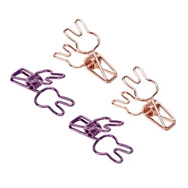 Imagem de Clipes de Fichário de Arame, 100 Unidades de Clipes de Fichário de Metal Roxo e Dourado Vazados para Bolsas