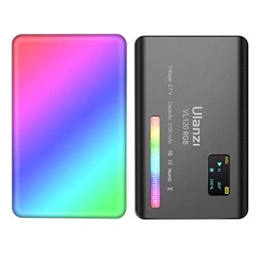 Imagem de ULANZI VL120 RGB LED Video Light, 360° Luz de Câmera Portátil a Cores, CRI 95+ 2500-9000K, Lâmpada de Painel Dimerizável w LCD, 3100mAh Iluminação DSLR Recarregável para Vlogging, Fotografia