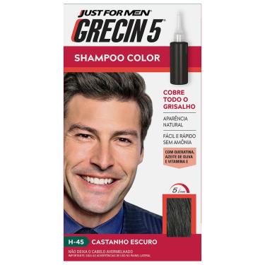 Imagem de Shampoo Color Grecin 5 Tonalizante Masculino Castanho Escuro com 1 unidade 1 Unidade