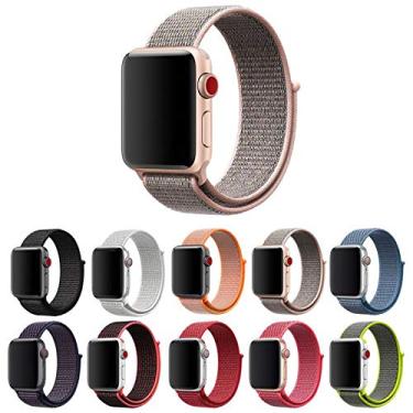Imagem de Pulseira Nylon Loop LTimports, compativel com Apple Watch 46mm Series 11/10, 45mm 9/8/7, 44mm 6/5/4/SE, 42mm Series 3/2/1 e Apple Watch Ultra 49mm 3/2/1 (Rosa)