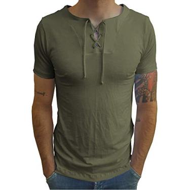 Imagem de Camiseta Bata Viscose Com Elastano Manga Curta tamanho:m;cor:verde oscuro