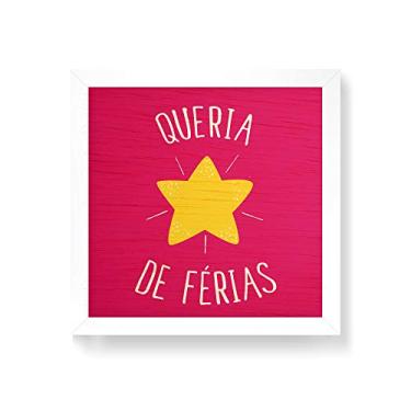 Imagem de Arte Maníacos Quadro decorativo com moldura caixa branca em Madeira - Quaria Star de Férias - 30x30cm