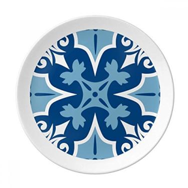 Imagem de Marrocos Decorativa Flor Azul Prato de Ilustração Decorativo Porcelana Salver Prato de Jantar