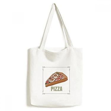 Imagem de Slice Of Pizza Italy Sea Foods sacola de lona bolsa de compras casual bolsa de mão