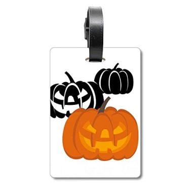 Imagem de Three Pumpkins Halloween Hallowmas Mala Etiqueta de Bagagem Etiqueta para Bagagem