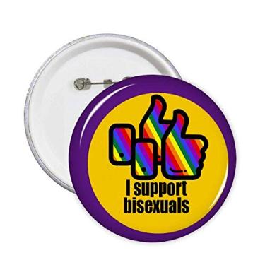 Imagem de I Support Gays LGBT Rainbow Pins Emblema Emblema Acessório Decoração 5 peças
