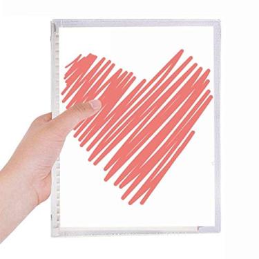 Imagem de Caderno de desenho de coração para dia dos namorados com folhas soltas e diário recarregável