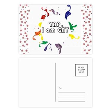 Imagem de LGBT Bandeira de arco-íris Yap I Am Men Natal Natal Flor Celebração Cartão postal Bênção Cartão postal