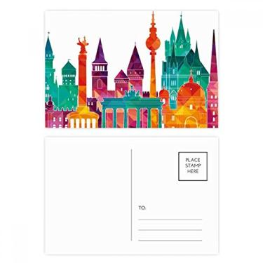 Imagem de Conjunto de cartões postais de arquitetura da Alemanha, cartão de felicitações de aniversário