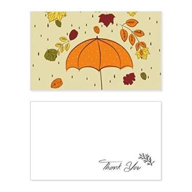 Imagem de Folhas guarda-chuva chuva clima gotejamento cartão de agradecimento aniversário comemoração casamento agradecimento